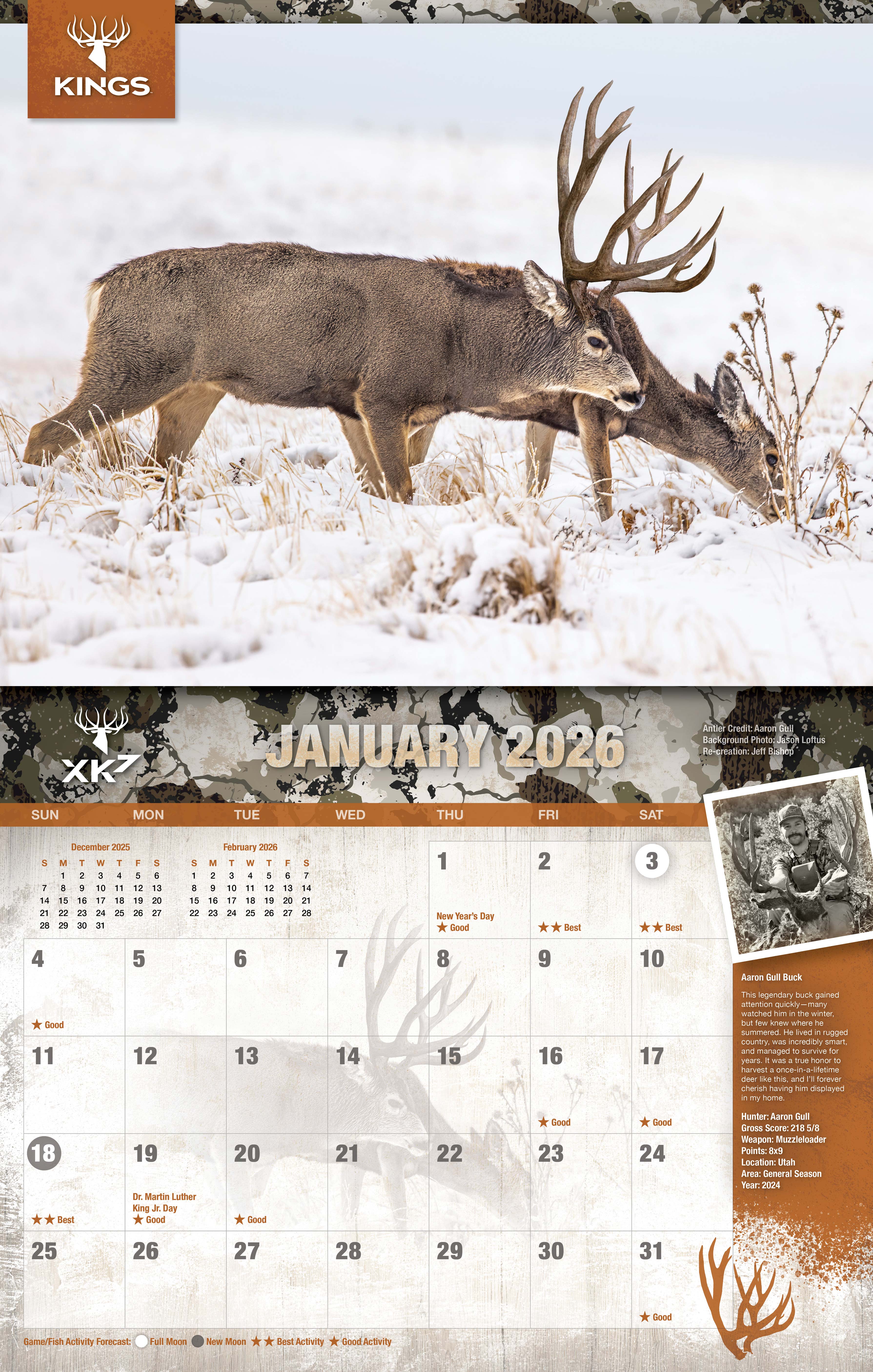 2026 Kings Bucks & Bulls Calendar TWIN PACK - Image 2