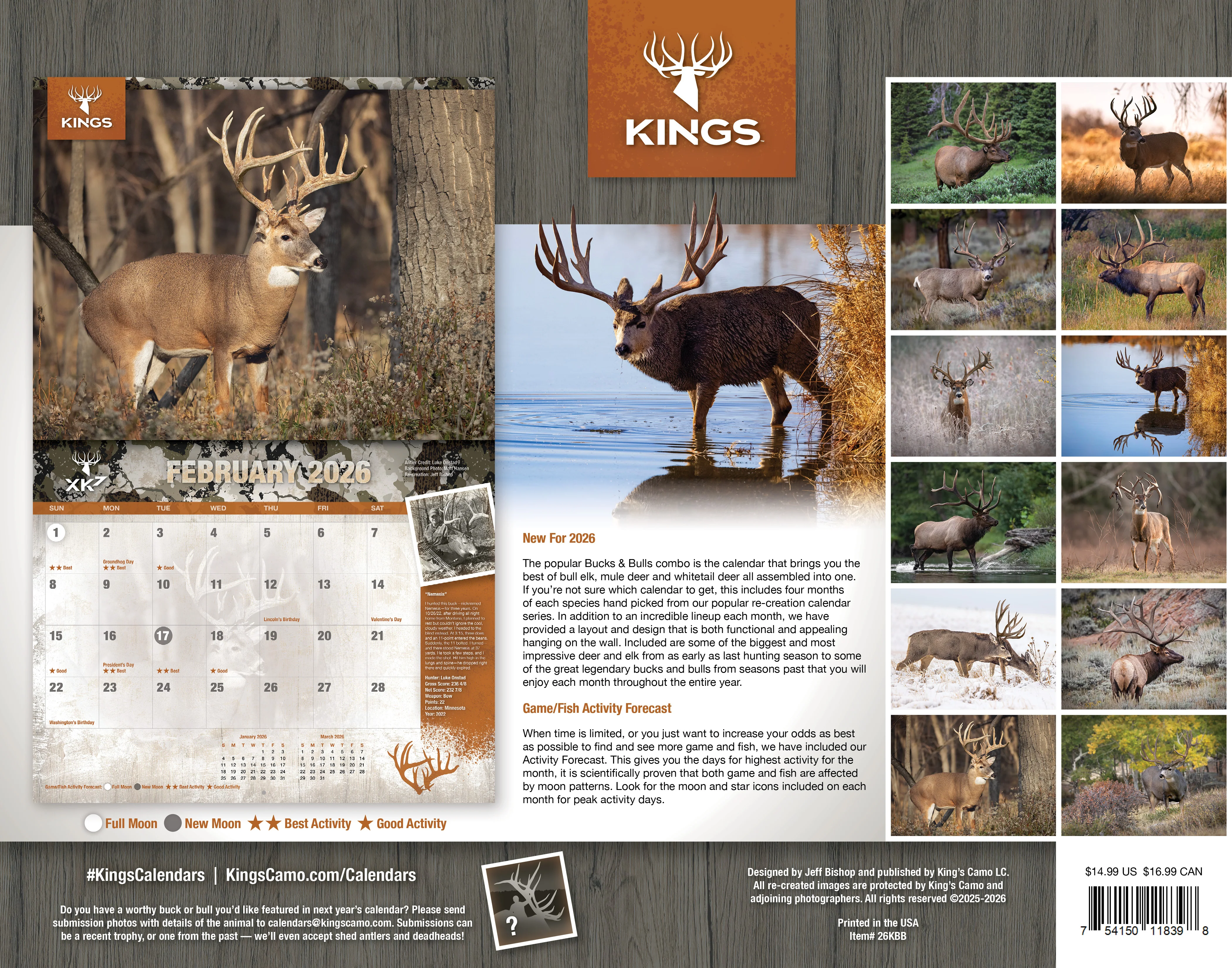 2026 Kings Bucks & Bulls Calendar TWIN PACK - Image 3